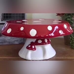 Red and White Mushroom Cake Stand